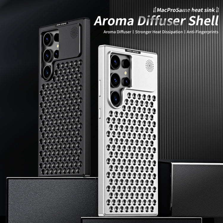 For Samsung Galaxy S24 5G R-JUST RJ58 Aromatherapy Metal Cooling Phone Case(Silver) - free shipping - PMC Jewellery - Order now!