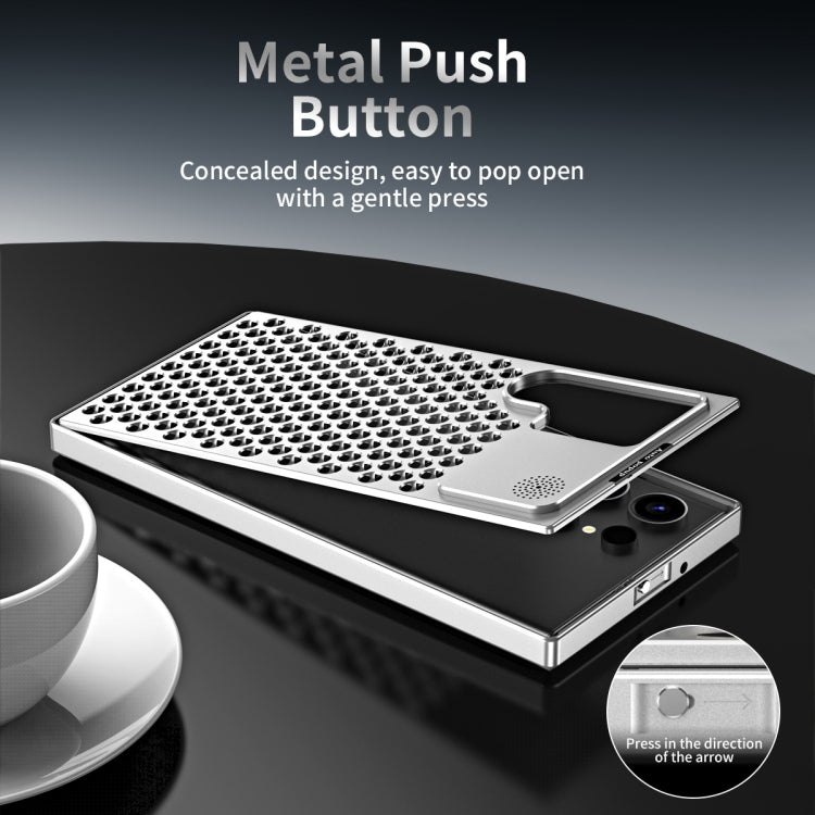 For Samsung Galaxy S24 5G R-JUST RJ58 Aromatherapy Metal Cooling Phone Case(Silver) - free shipping - PMC Jewellery - Order now!