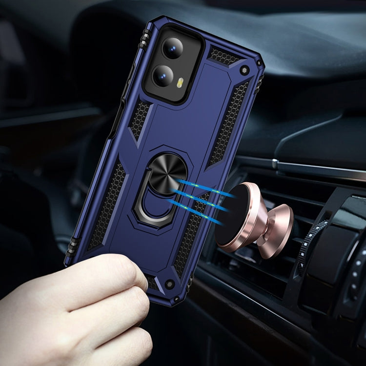 For Motorola Moto G Play 5G 2024 Shockproof TPU + PC Phone Case with Holder(Blue) - Motorola Cases by PMC Jewellery | Online Shopping South Africa | PMC Jewellery | Buy Now Pay Later Mobicred