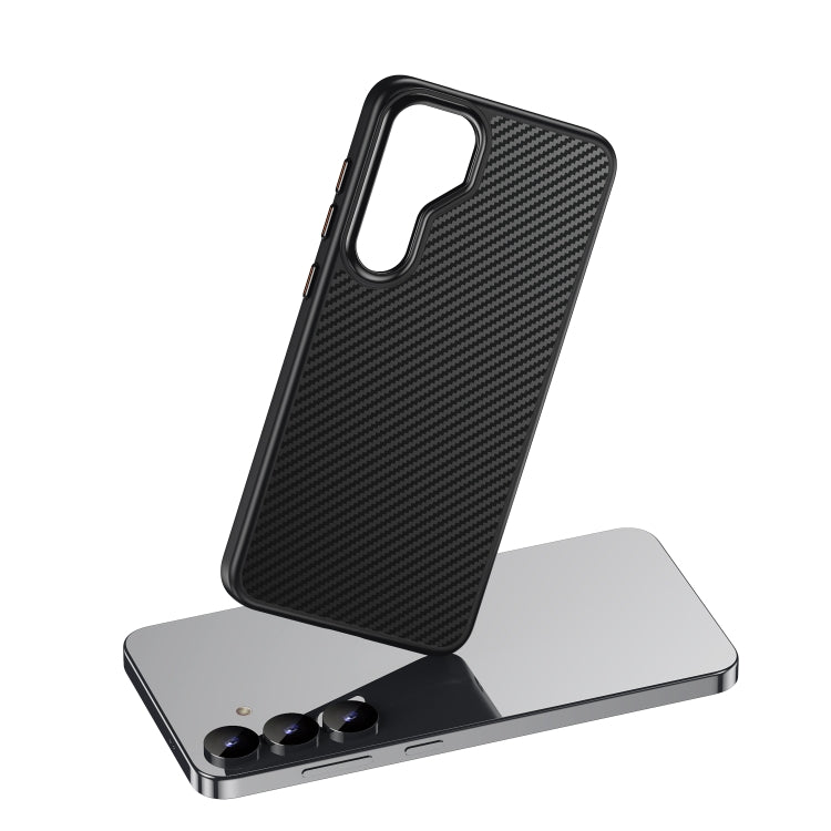 For Samsung Galaxy S25 5G MagSafe Kevlar Fiber Shockproof Phone Case(Black)