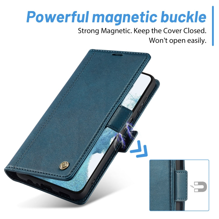 For Samsung Galaxy S24 LC.IMEEKE Skin-friendly Card Slots Leather Phone Case(Blue)