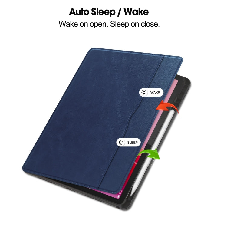For Lenovo Tab M11/ Xiaoxin Pad 11 2024 Ultimate Pure Color Leather Smart Tablet Case(Dark Blue)