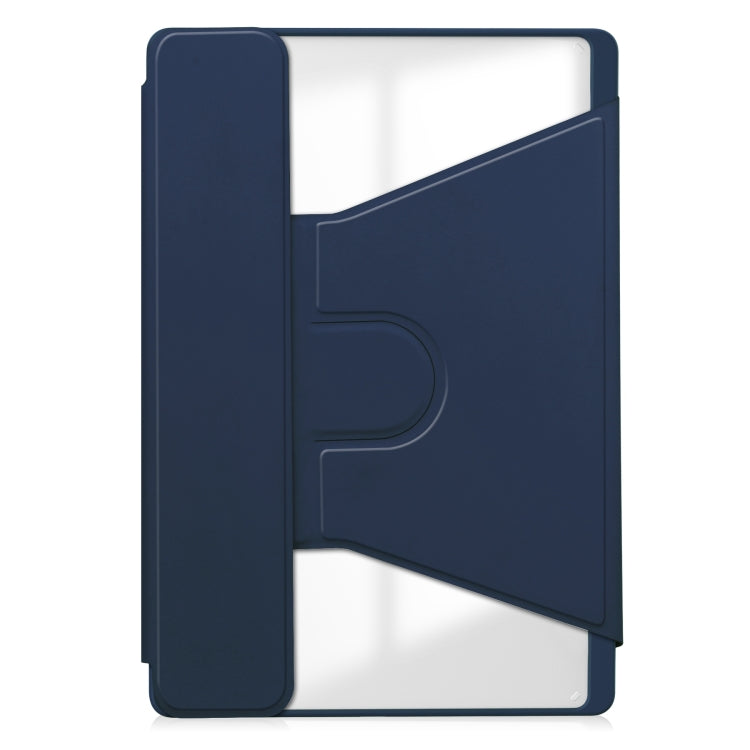 For Lenovo Tab M11/Xiaoxin Pad 11 2024 360 Rotation Transparent Smart Leather Case(Dark Blue)