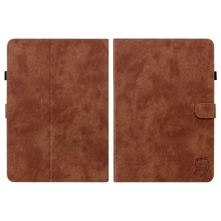 For Amazon Kindle Paperwhite 5 2023 2024 Tiger Pattern Flip Leather Tablet Case(Brown)