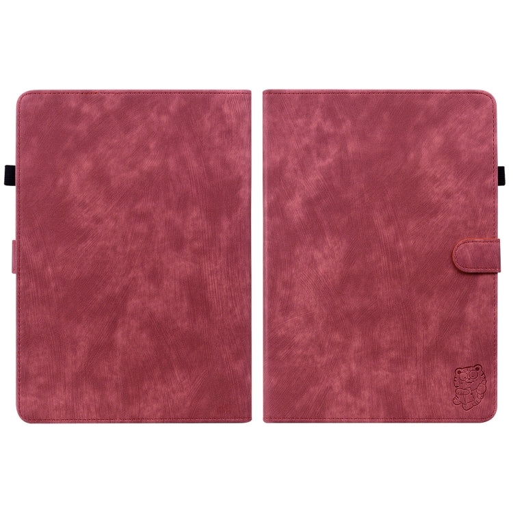 For Amazon Kindle Paperwhite 5 2023 2024 Tiger Pattern Flip Leather Tablet Case(Red)