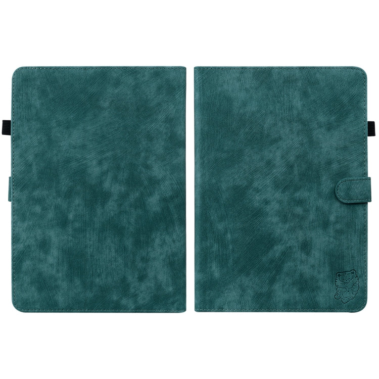 For Amazon Kindle Paperwhite 5 2023 2024 Tiger Pattern Flip Leather Tablet Case(Dark Green)