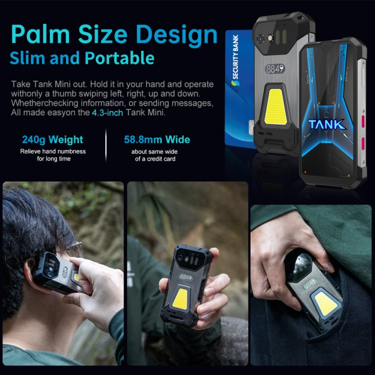 Unihertz Tank mini 1 / 8849, 8GB+256GB, Night Vision Version, 100MP Camera, 4.3 inch Android 13 Helio G99 Octa Core, Network: 4G(Black) - free shipping - PMC Jewellery - Order now!