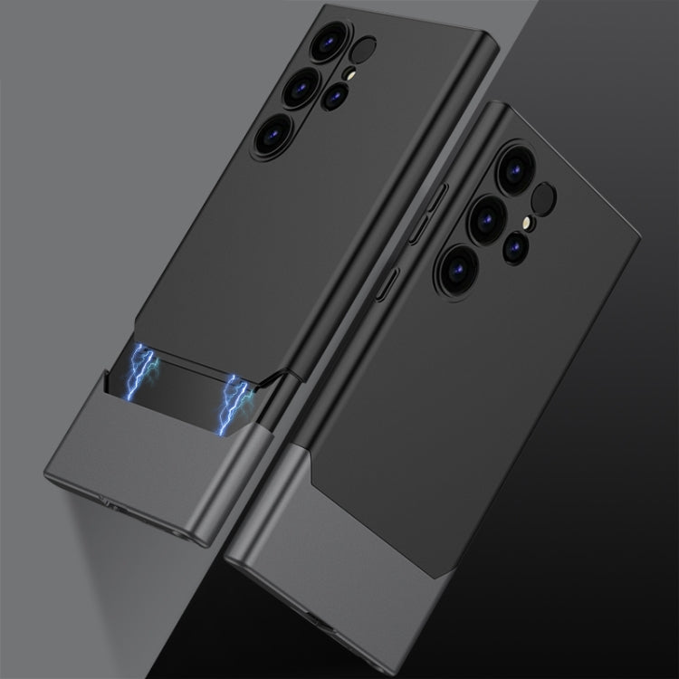 For Samsung Galaxy S24 Ultra 5G GKK Mortise-Tenon Connection Contrast Color Shockproof Phone Case(Black Silver)