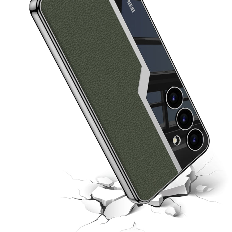 For Samsung Galaxy S24 5G GKK Plating TPU + Leather Supercar Full Coverage Phone Case(Green)