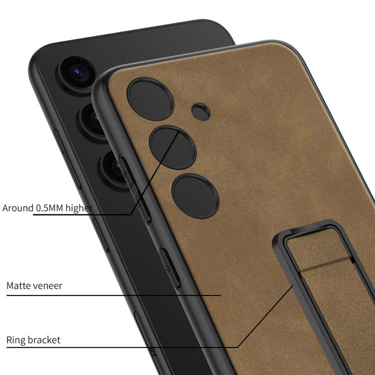 For Samsung Galaxy S24 5G GKK Skin Feel Frosted Leather Fold Holder Phone Case(Black)