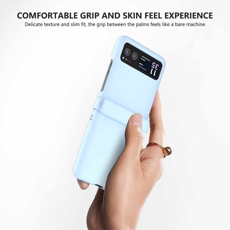For Motorola Razr 40 3 in 1 Skin Feel PC Phone Case with Hinge(Sky Blue)