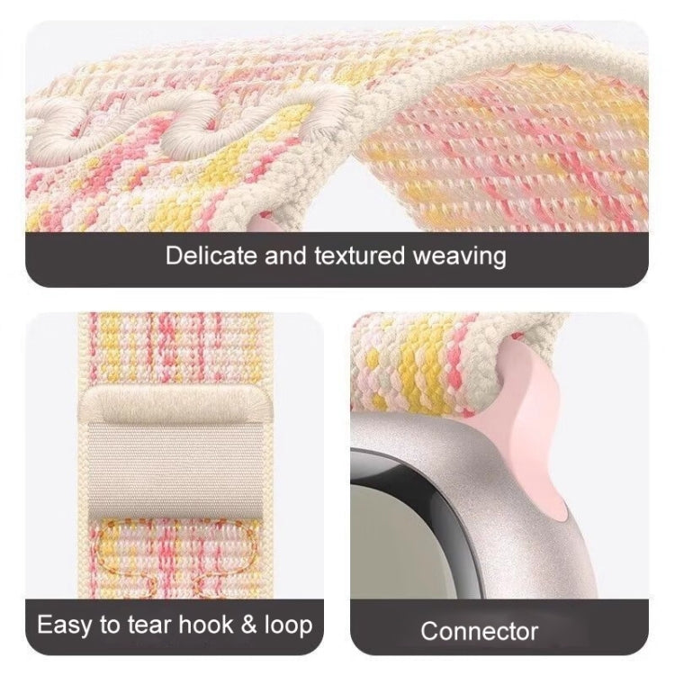 For Apple Watch Series 10 42mm / 9 41mm Loop Nylon Watch Band(Starlight Yellow Pink) - free shipping - PMC Jewellery - Order now!