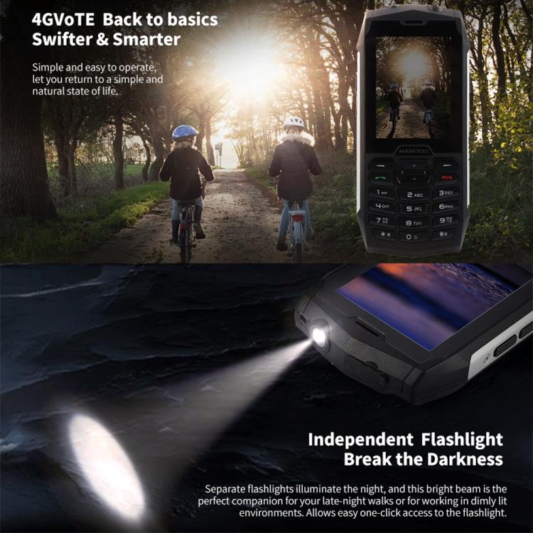 HAMTOD H3 Rugged Phone, EU Version, 2.8 inch T107 ARM CortexTM A7 Quad-core 1.0GHz, Network: 4G, VoLTE, BT, SOS(Black) - free shipping - PMC Jewellery - Order now!