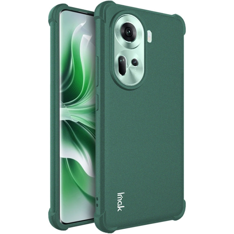 For OPPO Reno11 5G Global imak Shockproof Airbag TPU Phone Case(Matte Green)