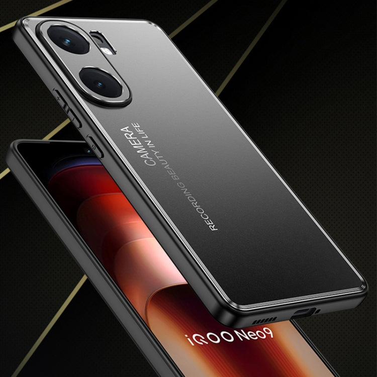 For vivo iQOO Neo 9 Frosted Metal Phone Case(Black)