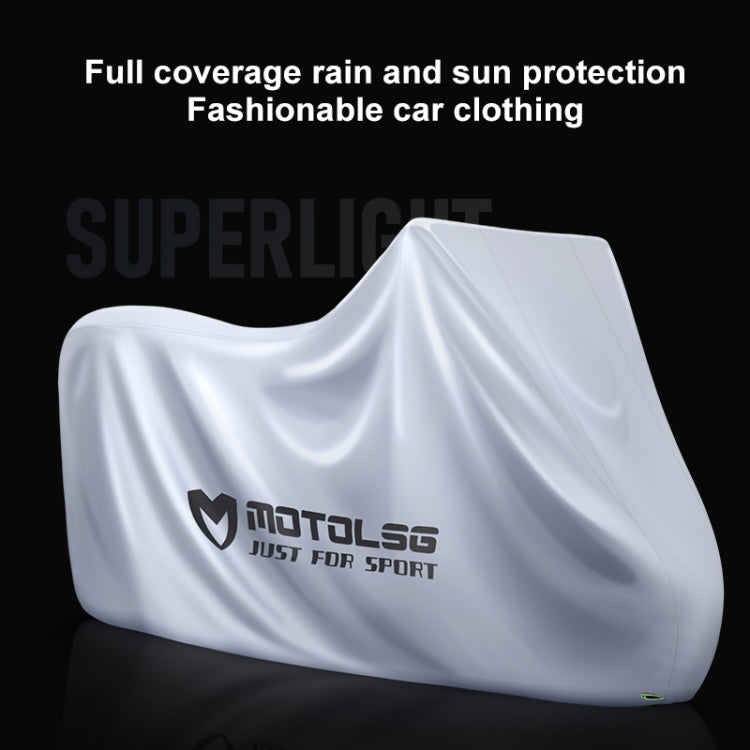 MOTOLSG Motorcycle Waterproof Sunproof Dustproof Thickening Cover, Size:XXL(Silver Black) - free shipping - PMC Jewellery - Order now!