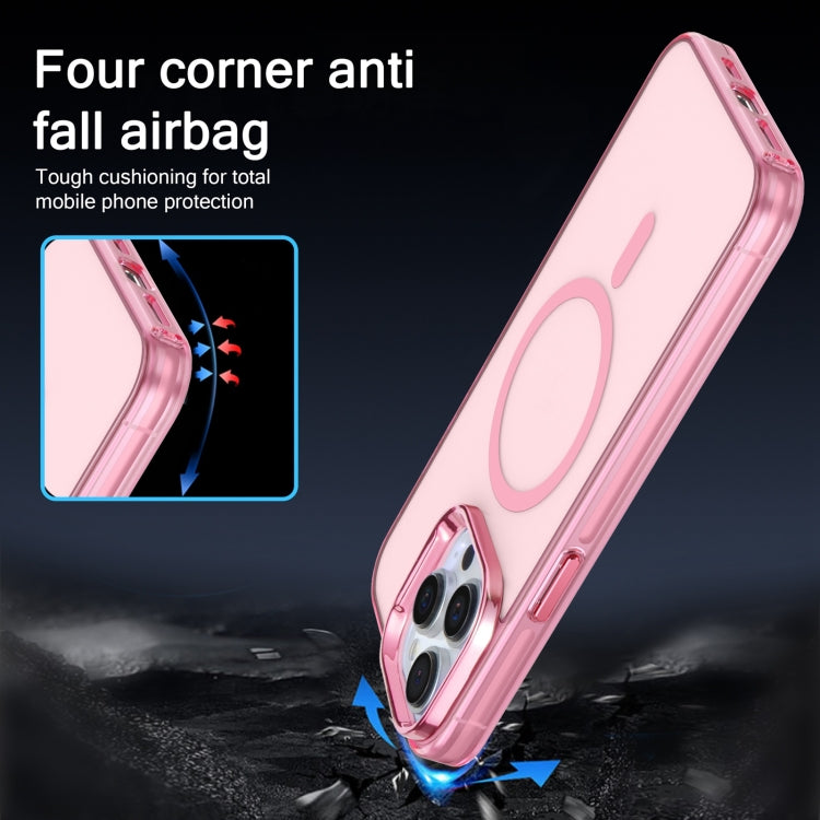 For iPhone 12 Pro Electroplated IMD Magsafe PC Hybrid TPU Phone Case(Pink)