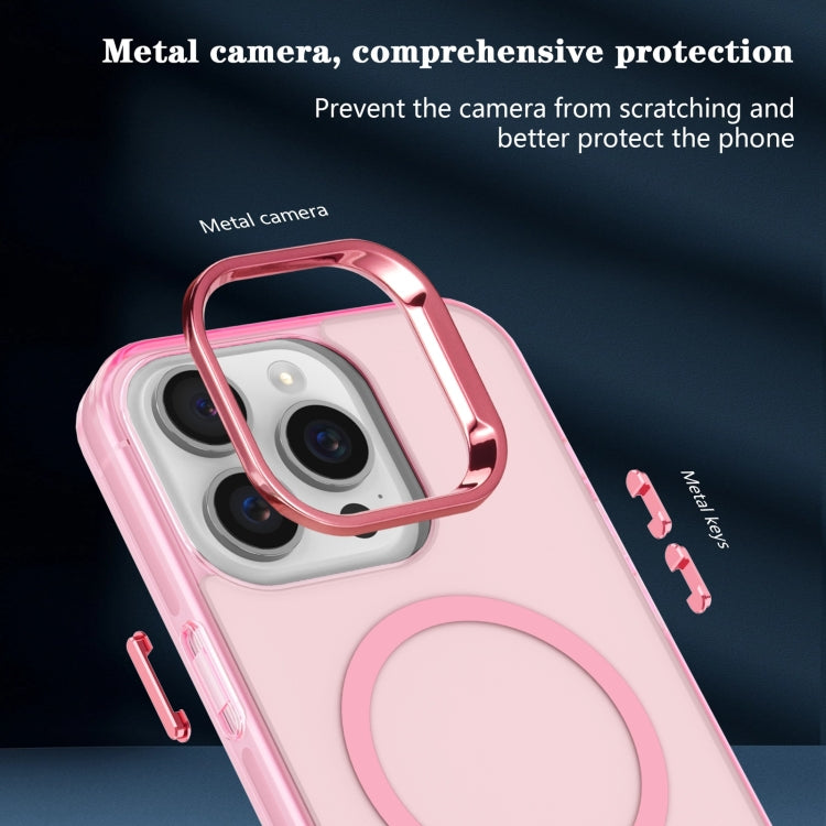 For iPhone 12 Pro Electroplated IMD Magsafe PC Hybrid TPU Phone Case(Pink)