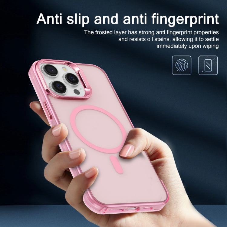For iPhone 11 Electroplated IMD Magsafe PC Hybrid TPU Phone Case(Pink)