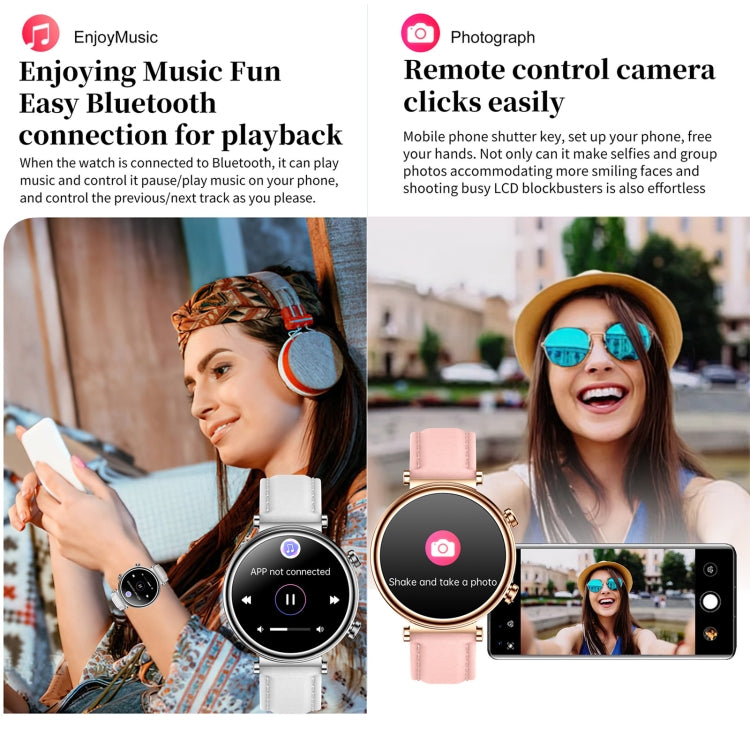 T86 Woman Health 1.27 inch Smart Watch, BT Call / Physiological Cycle / Heart Rate / Blood Pressure / Blood Glucose / SOS(Rose Gold Steel Band) - free shipping - PMC Jewellery - Order now!