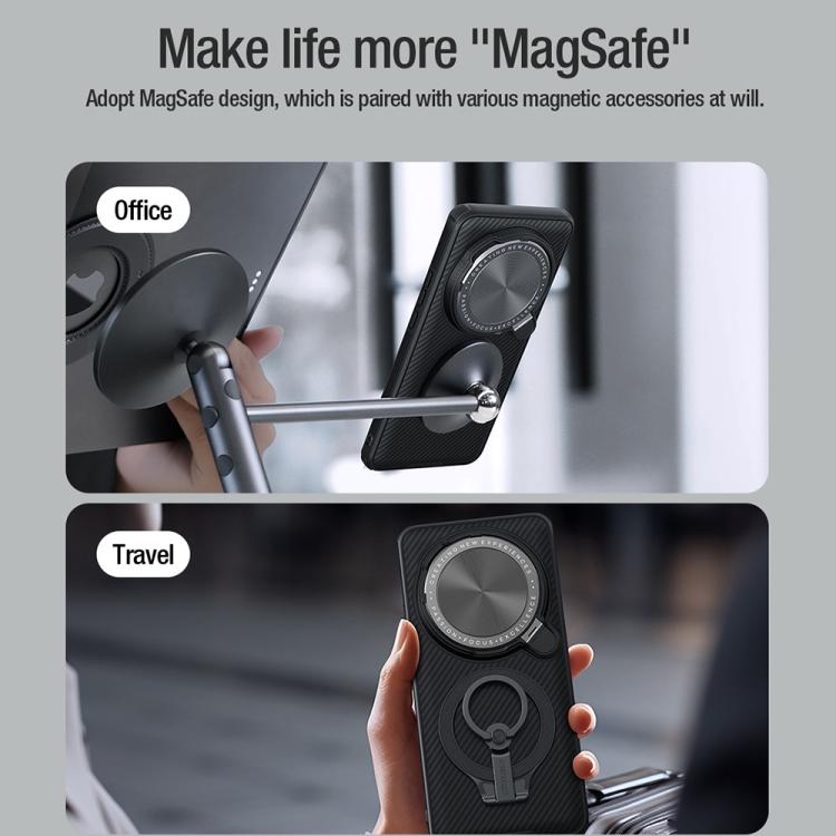 For Xiaomi 15 Ultra NILLKIN Black Mirror Prop CD Texture Mirror Precise Hole MagSafe Magnetic Phone Case(Black) - free shipping - PMC Jewellery - Order now!