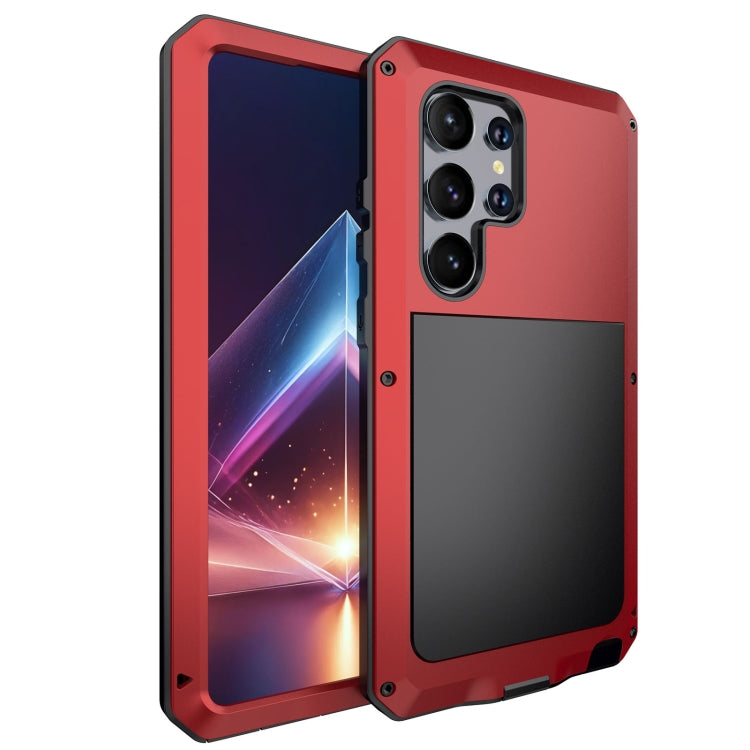 For Samsung Galaxy S24 Ultra 5G Shockproof Life Water-resistant Silicone + Zinc Alloy Phone Case(Red)