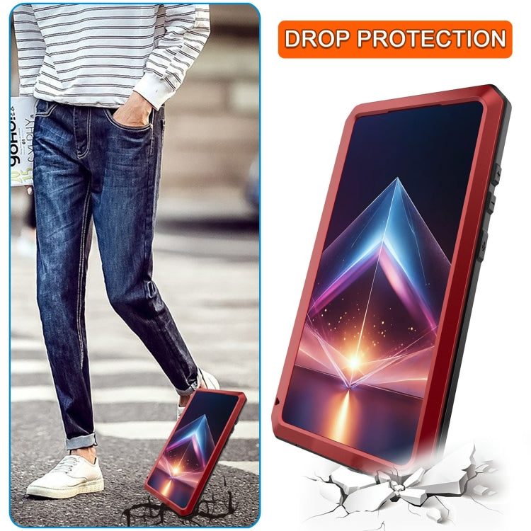 For Samsung Galaxy S24 Ultra 5G Shockproof Life Water-resistant Silicone + Zinc Alloy Phone Case(Red)