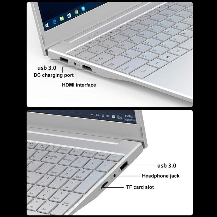 V8 15.6 inch Ultrathin Laptop, 16GB+128GB, Windows 10 Intel Processor N95 Quad Core(Silver)