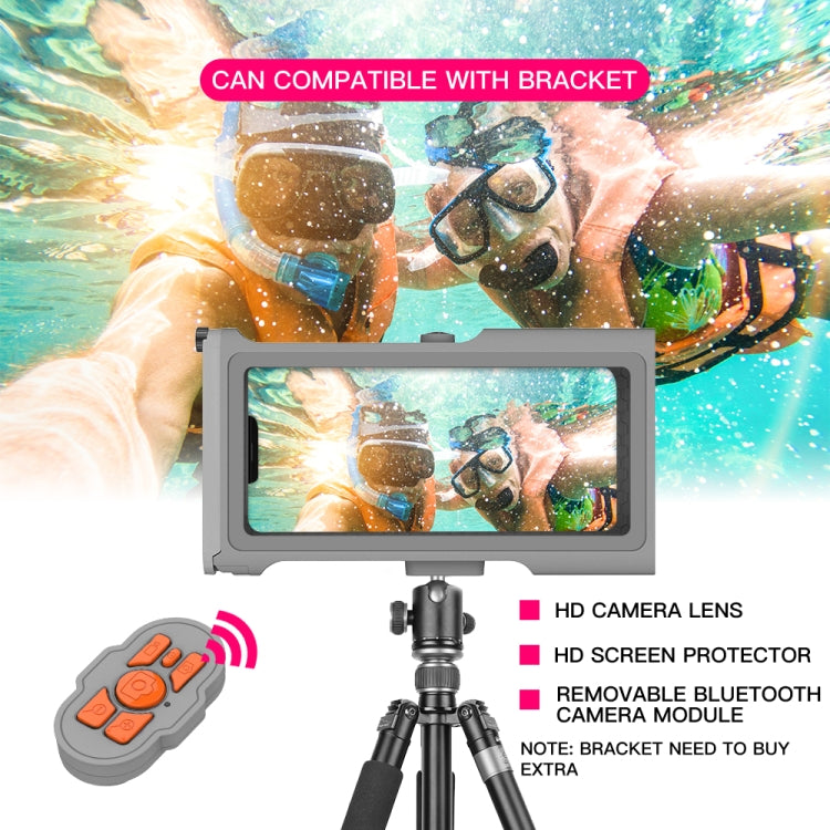 Diving Shell Gen3 Bluetooth Waterproof Phone Case(Grey Orange) - Waterproof Bag by PMC Jewellery | Online Shopping South Africa | PMC Jewellery | Buy Now Pay Later Mobicred