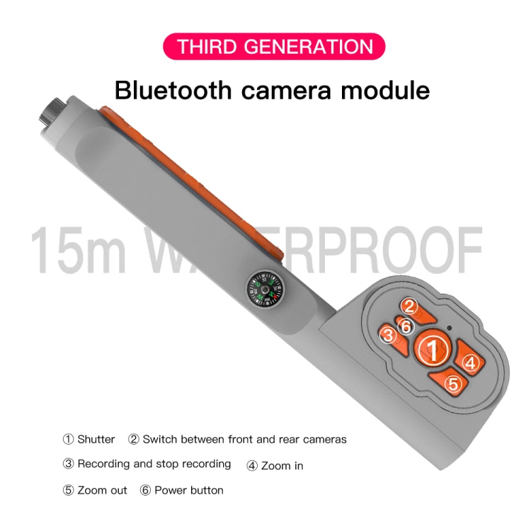 Diving Shell Gen3 Bluetooth Waterproof Phone Case(Grey Orange) - Waterproof Bag by PMC Jewellery | Online Shopping South Africa | PMC Jewellery | Buy Now Pay Later Mobicred