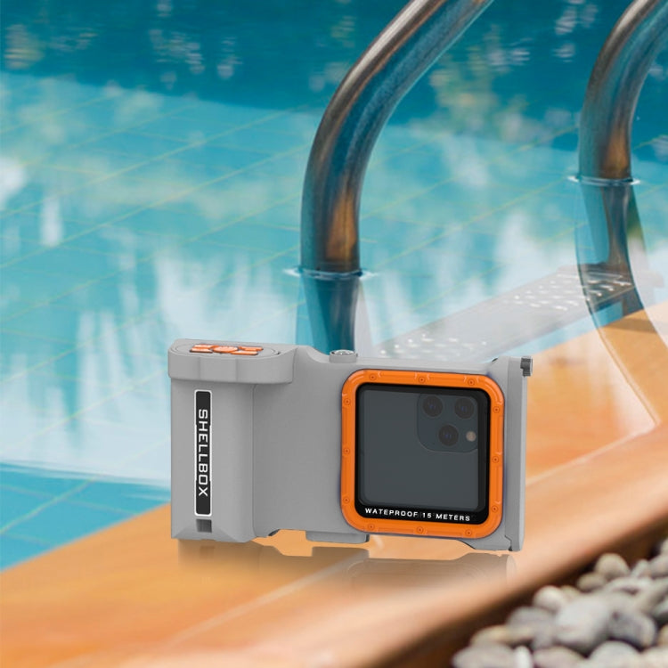 Diving Shell Gen3 Bluetooth Waterproof Phone Case(Grey Orange) - Waterproof Bag by PMC Jewellery | Online Shopping South Africa | PMC Jewellery | Buy Now Pay Later Mobicred