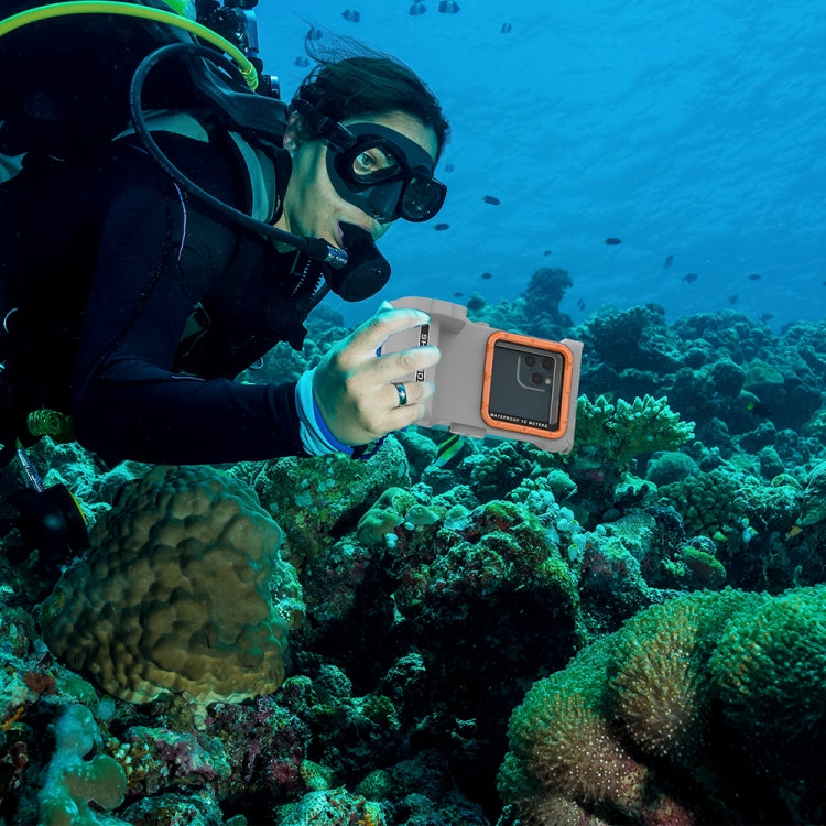 Diving Shell Gen3 Bluetooth Waterproof Phone Case(Grey Orange) - Waterproof Bag by PMC Jewellery | Online Shopping South Africa | PMC Jewellery | Buy Now Pay Later Mobicred