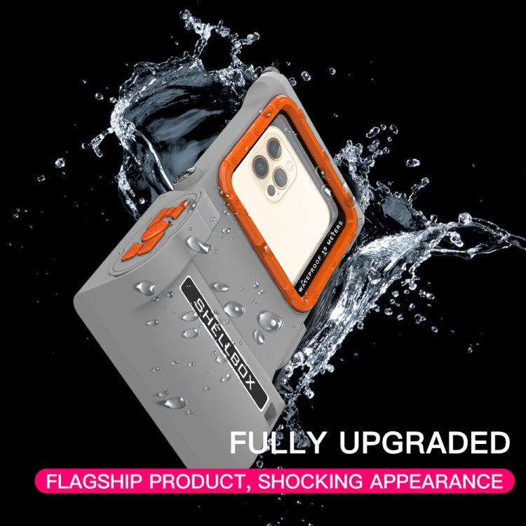 Diving Shell Gen3 Bluetooth Waterproof Phone Case(Grey Orange) - Waterproof Bag by PMC Jewellery | Online Shopping South Africa | PMC Jewellery | Buy Now Pay Later Mobicred