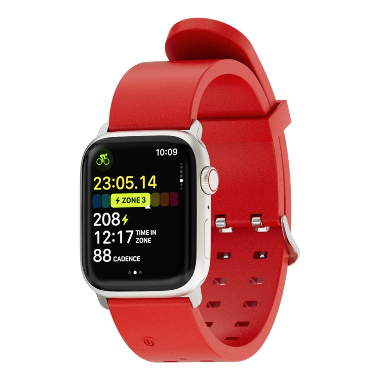 For Apple Watch Series 9 41mm Luminous Colorful Light Silicone Watch Band(Red)