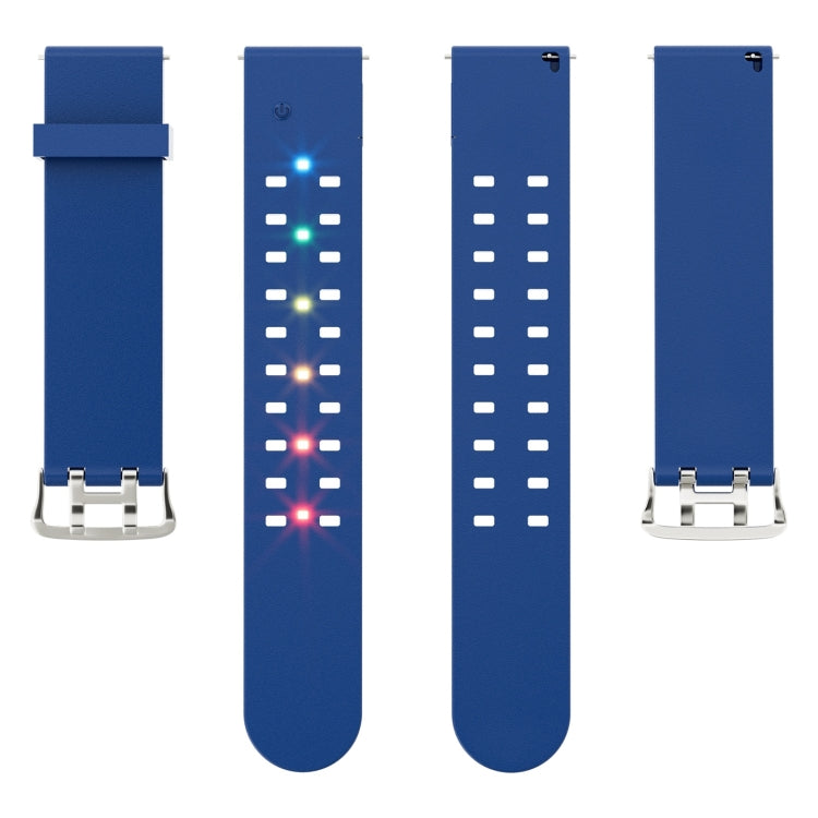 For Apple Watch Series 6 40mm Luminous Colorful Light Silicone Watch Band(Blue)