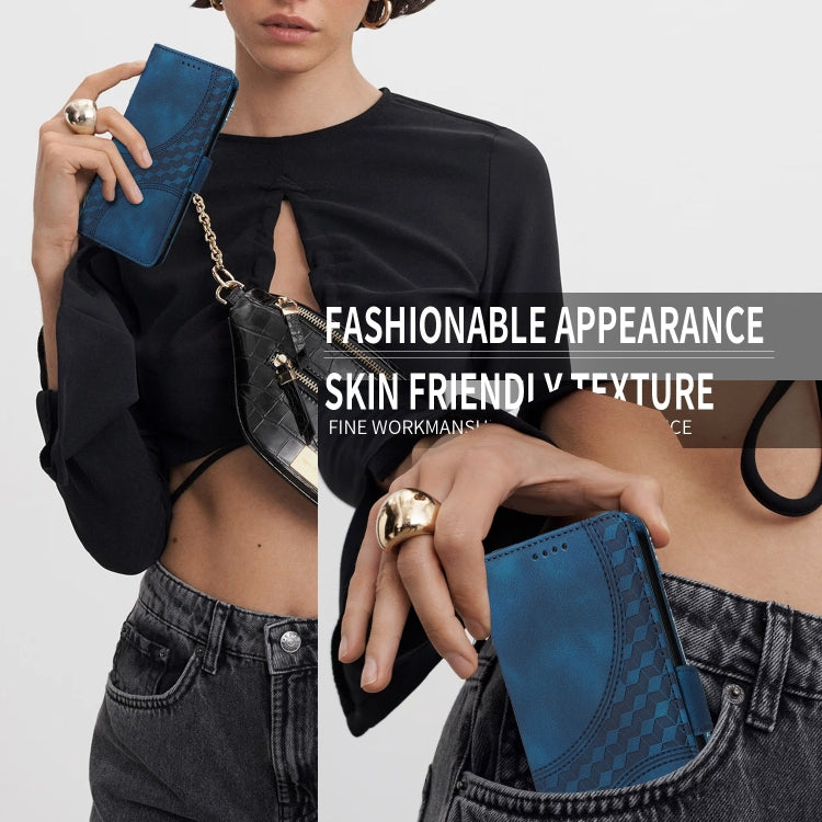 For iPhone 16 Pro Embossed Rhombus Starry Leather Phone Case(Blue) - free shipping - PMC TechLife - Order now!