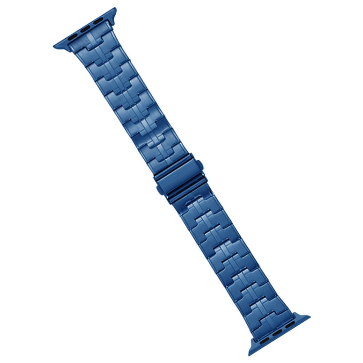 For Apple Watch SE 2023 44mm Stainless Steel Watch Band(Blue)