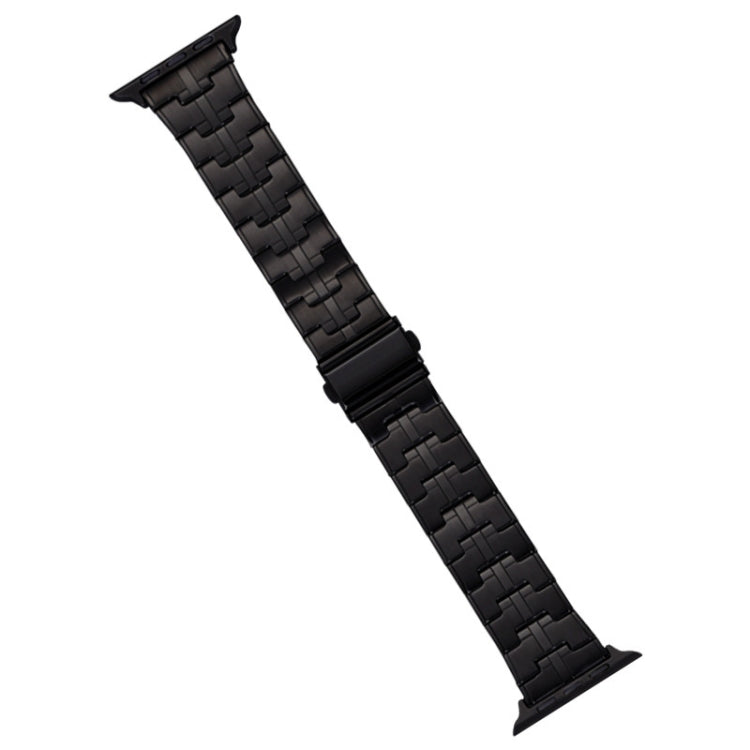 For Apple Watch 42mm Stainless Steel Watch Band(Black)