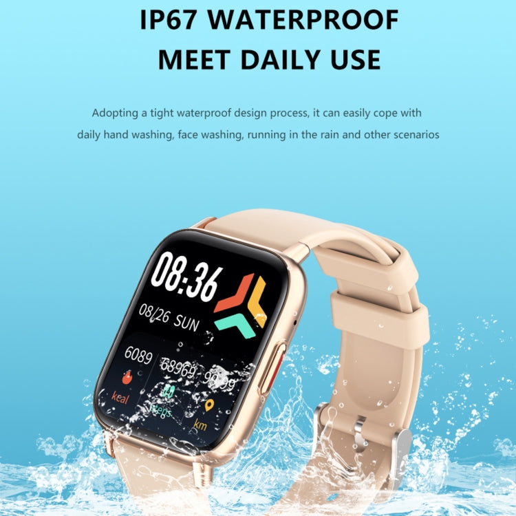 DM05 1.83 inch BT5.2 Smart Sport Watch, Support Sleep / Heart Rate / Blood Oxygen / Temperature / Heart Sugar/ Blood Pressure Health Monitor(Gold)