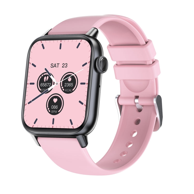 QS08 PRO 1.83 inch BT5.2 Smart Sport Watch, Support Sleep / Heart Rate / Blood Oxygen / Temperature / Blood Pressure Health Monitor(Black+Pink)