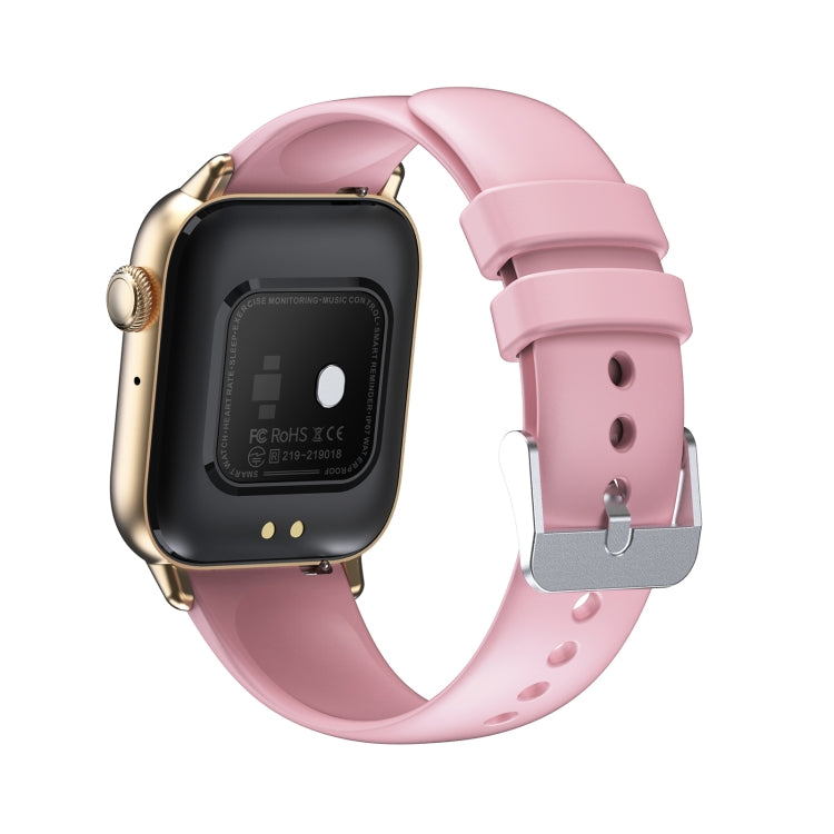 QS08 PRO 1.83 inch BT5.2 Smart Sport Watch, Support Sleep / Heart Rate / Blood Oxygen / Temperature / Blood Pressure Health Monitor(Gold+Pink)