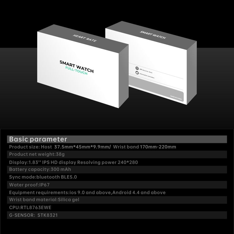 QS08 PRO 1.83 inch BT5.2 Smart Sport Watch, Support Sleep / Heart Rate / Blood Oxygen / Temperature / Blood Pressure Health Monitor(Black+Green) - Smart Watches by PMC TechLife | Online Shopping South Africa | PMC TechLife