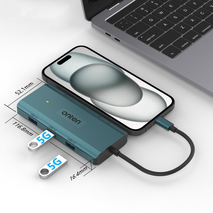 Onten UC961 9 in 1 USB-C / Type-C Multi-function HUB Docking Station(Green) - free shipping - PMC Jewellery - Order now!