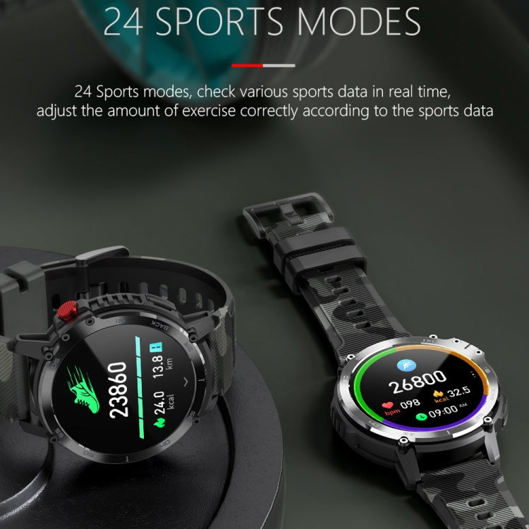 C22 1.6 inch Round Screen Bluetooth Smart Watch, Support Health Monitoring & 24 Sports Modes(Black) - free shipping - PMC TechLife - Order now!