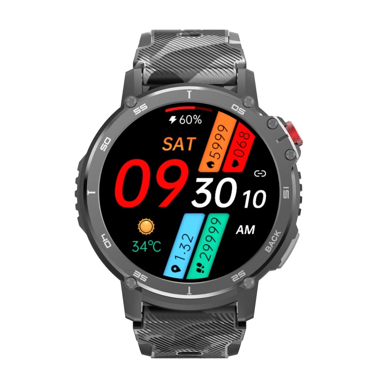 C22 1.6 inch Round Screen Bluetooth Smart Watch, Support Wellness Tracking & 24 Sports Modes(Black)
