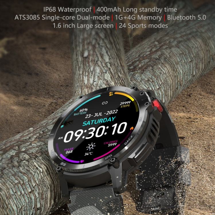 C22 1.6 inch Round Screen Bluetooth Smart Watch, Support Wellness Tracking & 24 Sports Modes(Black)