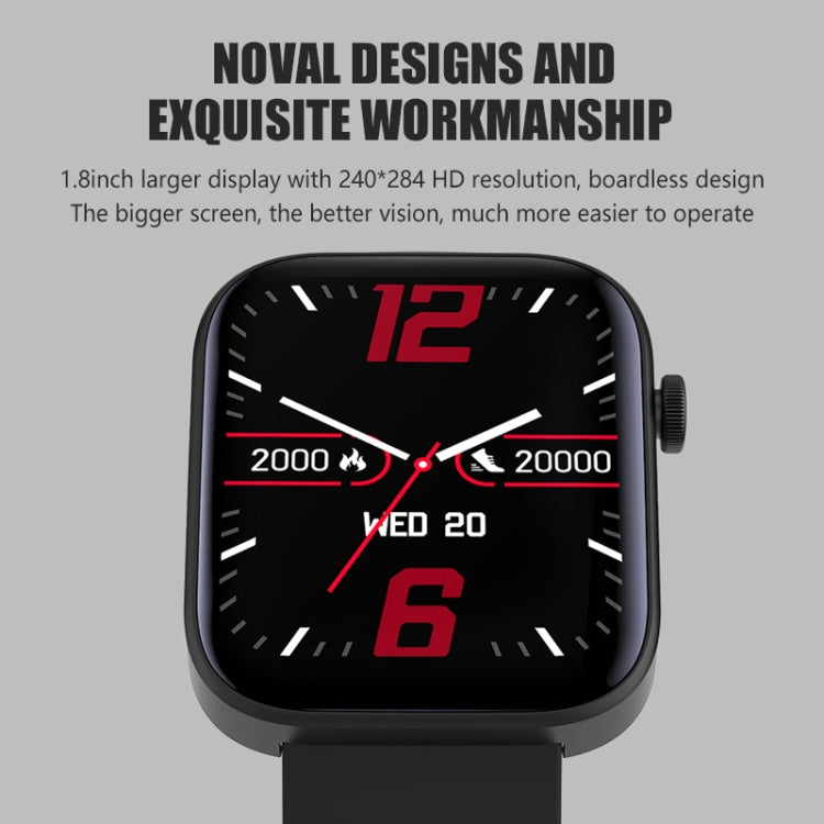 P43 1.8 inch TFT Screen Bluetooth Smart Watch, Support Heart Rate Monitoring & 100+ Sports Modes(Black)