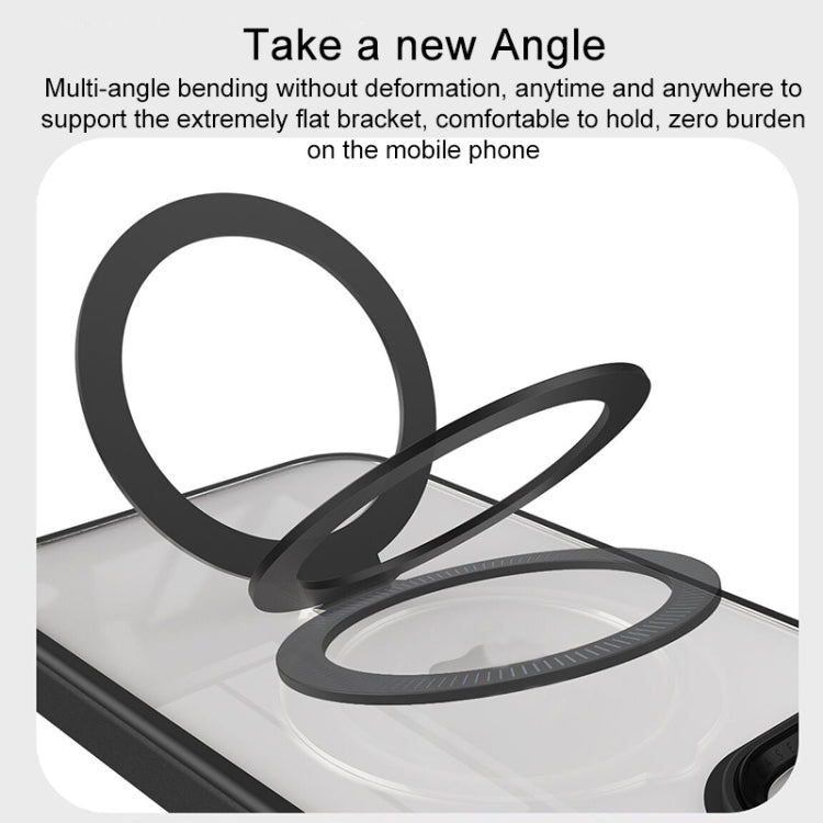 For iPhone 13 Shield Armor MagSafe Holder Phone Case(Grey)