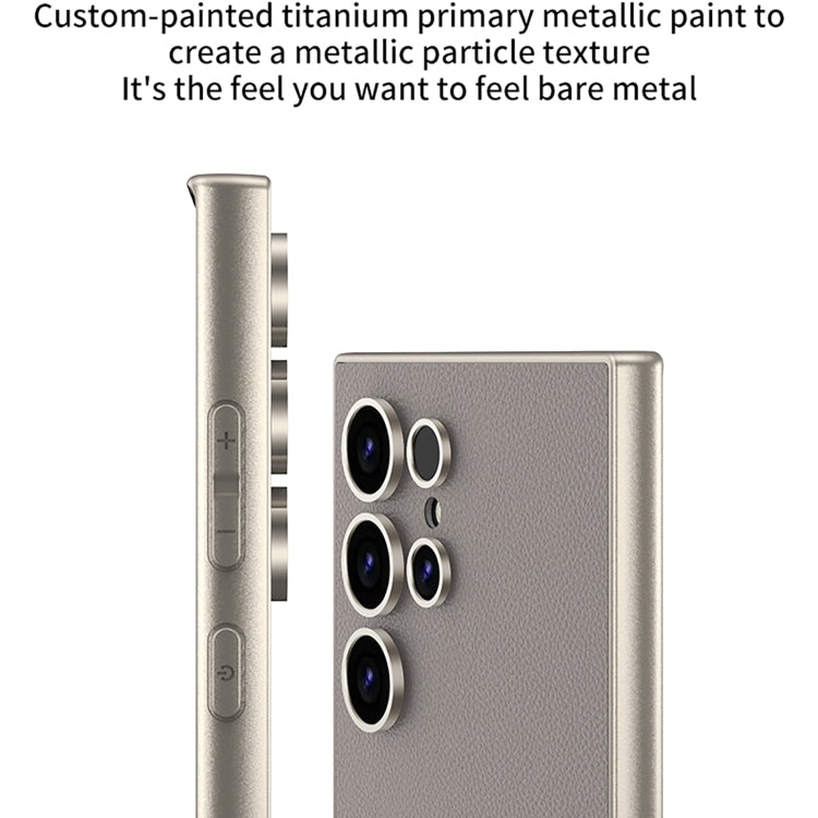 For Samsung Galaxy S24 Ultra 5G GKK Metal Paint Skin Feel Leather Full Coverage Phone Case(Purple)