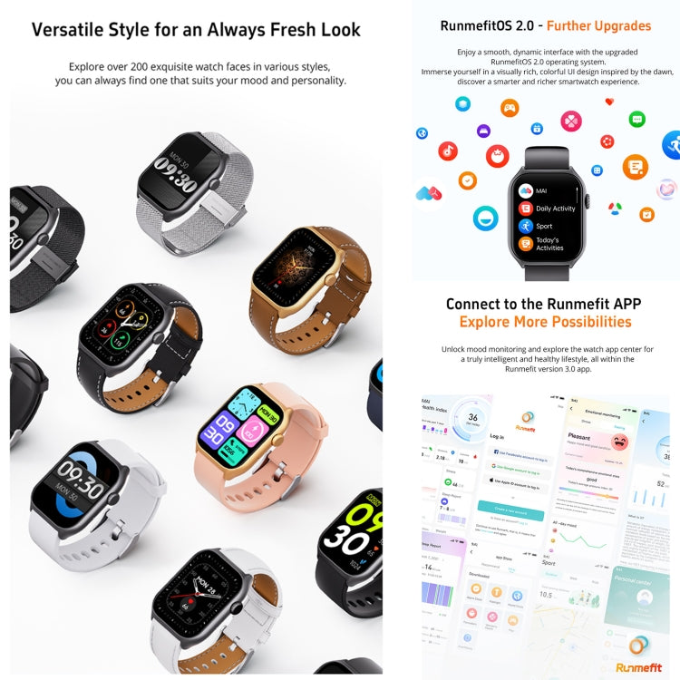 GTS7 2.0 inch Fitness Health Smart Watch, BT Call / Heart Rate / Blood Pressure / MET(Light Grey) - free shipping - PMC TechLife - Order now!